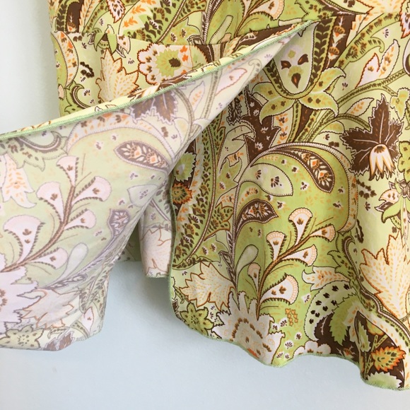 Green Paisley Sleeveless Asymmetrical Blouse Small - Picture 6 of 8